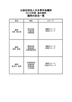 公益社団法人日本青年会議所 顧問の担当一覧