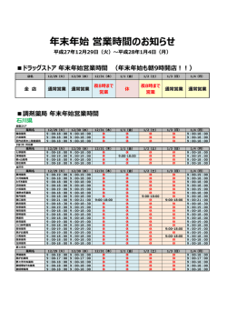 （火）～平成28年1月4日