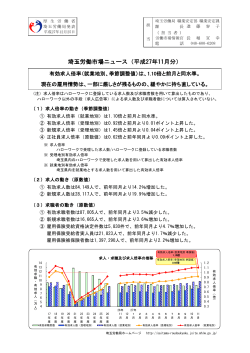 埼玉労働市場ニュース（平成27年11月分）
