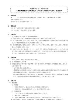 内閣府子ども・子育て本部上席政策調査員・政策調査員募集要項（PDF