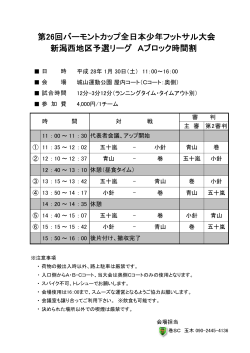 第26回バーモントカップ全日本少年フットサル大会 新潟西地区予選