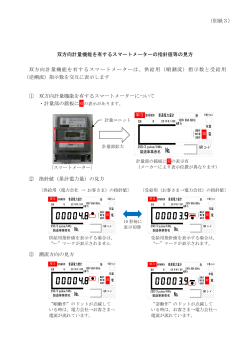 双方向計量機能を有するスマートメーターの指針値等の見方 双方向計量