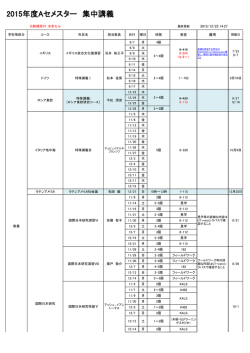 集中講義 - 東京大学 大学院総合文化研究科・教養学部