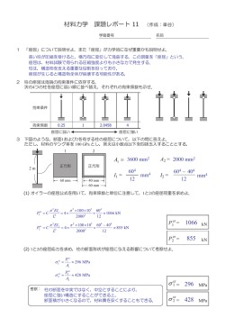 材料力学 課題レポート 11 1066 428 855 296