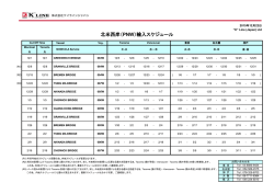 北米西岸（PNW）輸入スケジュール