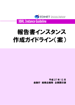 報告書インスタンス 作成ガイドライン（案）