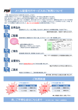 メール配信代行サービスのご利用について ご利用料金 尚、ご不明な点は