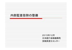 内部監査態勢の整備 [PDF 917KB]