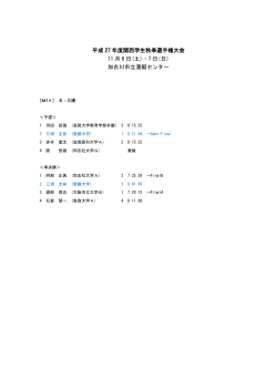 平成 27 年度関西学生秋季選手権大会 11 月 6 日(土)・7 日(日) 加古川