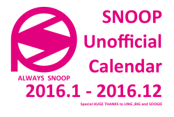 SNOOP Unofficial Calendar 2016.1