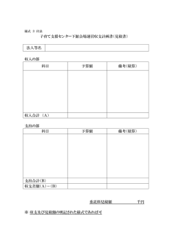 子育て支援センター下館会場運営収支計画書（見積書） 法人等名 収入の