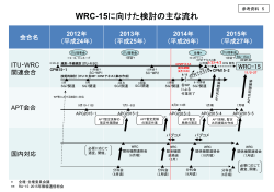参考資料5 WRC-15に向けた検討の主な流れ
