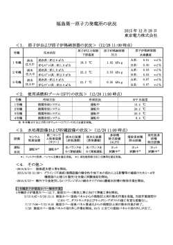 福島第一原子力発電所の状況（記者会見資料）（PDF 128KB）