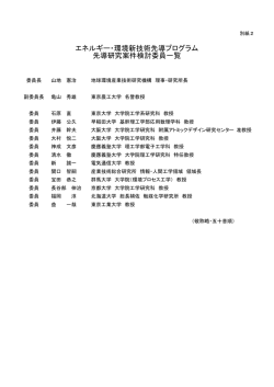 別紙2 先導研究案件検討委員一覧 - 新エネルギー・産業技術総合開発機構