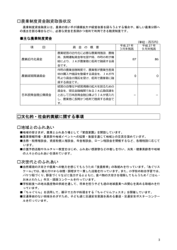 農業制度資金融資取扱状況 文化的・社会的貢献に関する事項 地域との