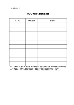 参考様式11（運営推進会議の構成員） （PDF：26KB）