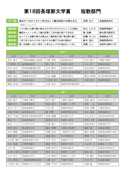 第18回長塚節文学賞短歌部門（PDF：255.1KB）