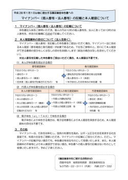 マイナンバー（個人番号・法人番号）の記載と本人確認について