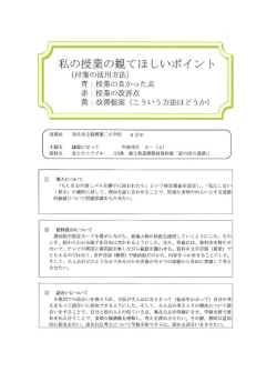 私の授業の観てほしいポイント