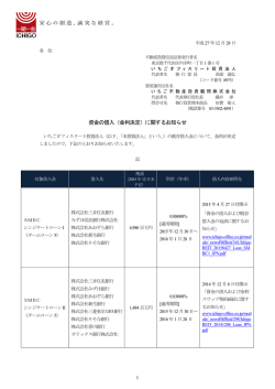 資金の借入（金利決定）に関するお知らせ