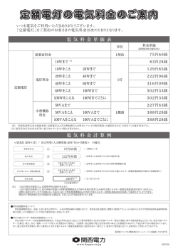 定額電灯の電気料金のご案内[PDF 571.97KB]