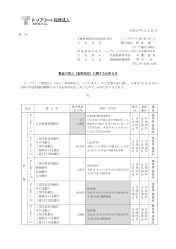 資金の借入（金利決定）に関するお知らせ