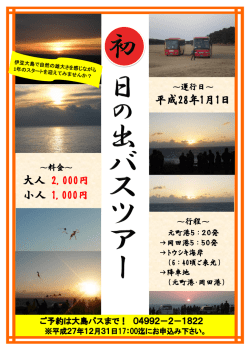 平成28年1月1日 大人 2,000円 小人 1,000円