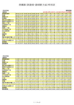 唐瀬線（新静岡・静岡駅方面）時刻表