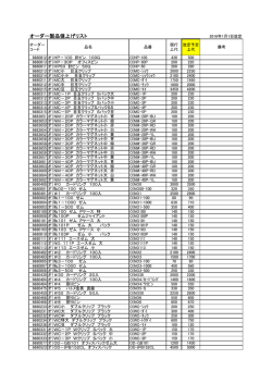 価格改定のお知らせ2016年1月より【オーダー】