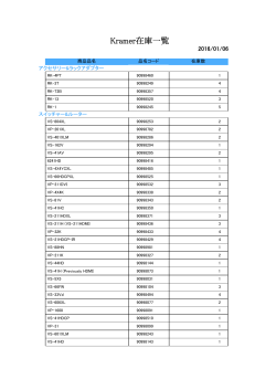 Kramer在庫一覧
