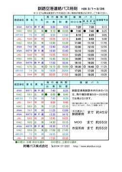 釧路空港連絡バス時刻 H28 3/1～3/26
