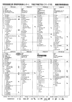 学校給食献立表(夢前学校給食センター) 姫路市教育委員会