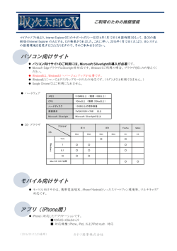 パソコン向けサイト モバイル向けサイト アプリ（iPhone用）