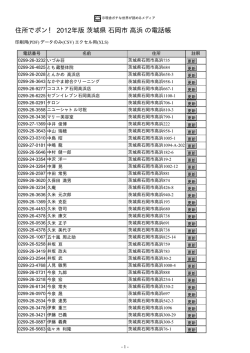 茨城県 石岡市 高浜 - 住所でポン！ ネットの電話帳 2012年版
