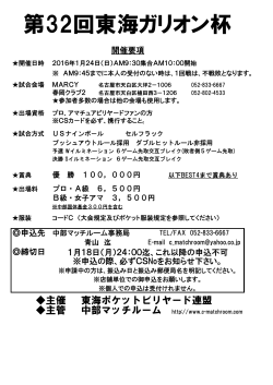 1月24日 第32回東海ガリオン杯
