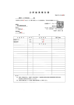 分析結果報告書 - 環境サービス株式会社