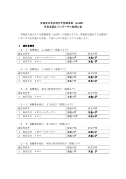 買取型災害公営住宅整備事業（山田町） 事業者選定プロポーザル結果公表