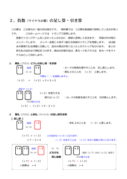 負数の足し・算引き算 説明PDF