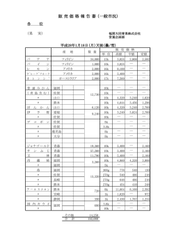 販 売 価 格 報 告 書 （一般市況）