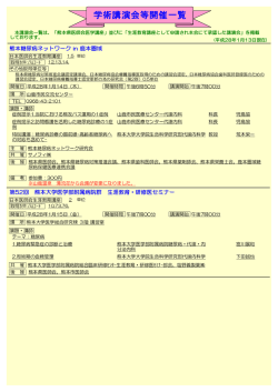 学術講演会等開催一覧（熊本県医師会承認講座）【平成28年1月13日現在】