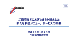 ご家庭などのお客さまを対象とした 新たな料金メニュー