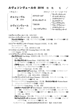 ルヴェソンヴェールの 2016