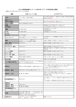 「入力項目表」はこちら - JPO日本出版インフラセンター