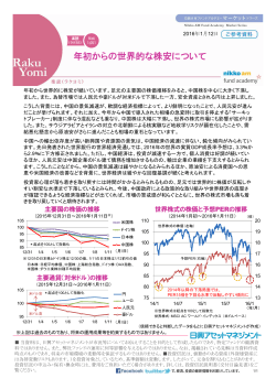 年初からの世界的な株安について（2016/01/12）