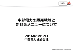 中部電力の販売戦略と新料金メニューについて