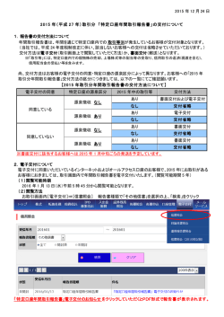 （平成 27 年）取引分 「特定口座年間取引報告書」
