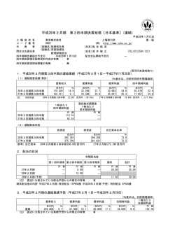 平成28年2月期 第3四半期決算短信〔日本基準〕(連結)