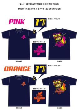 Team Nagano Tシャツ 2016Version