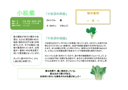 徳川綱吉が名付け親の小松 菜は、もともと東京都小松川 地区（現在の