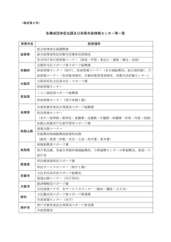 各構成団体担当課及び府県市政情報センター等一覧